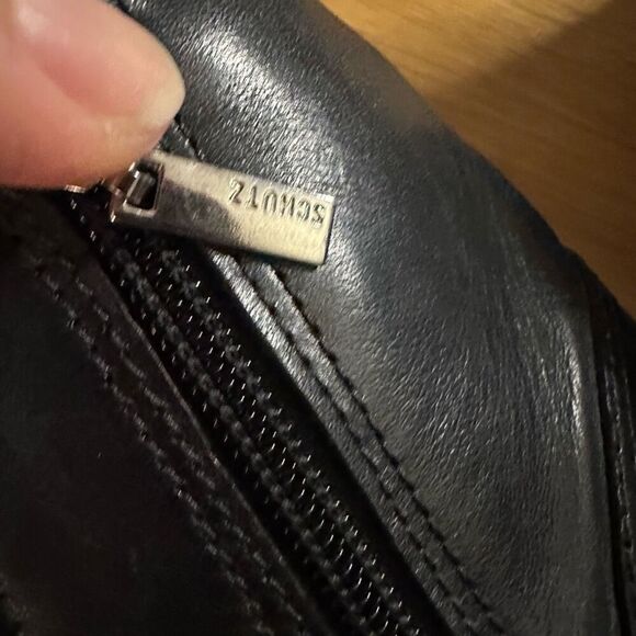 Schutz amirah black leather boots shimmer nwot 7.5 - Picture 6 of 10